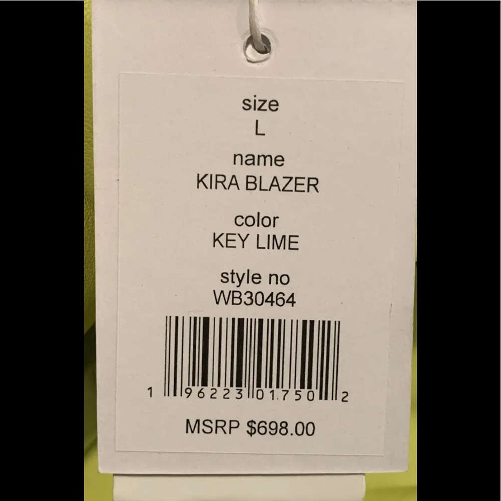 Walter Baker KIRA Blazer In Lime Green 100% Leather Oversized Jacket NWT - Picture 10 of 12